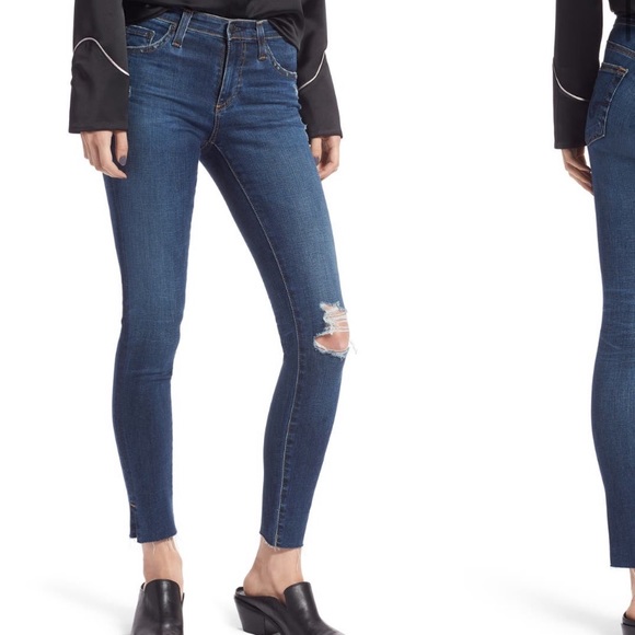 AG Legging Skinny Ankle Jean, Raw Hem, sz 27 - Picture 5 of 5